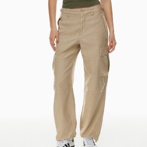 Aritzia TNA Supply Cargo Pants in tan color